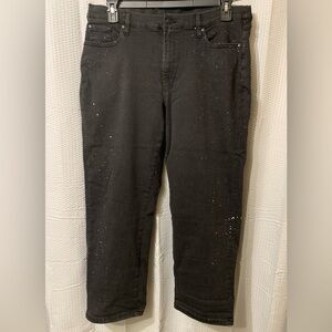 Canyon Retreat Black Jeans with Subtle Splatter Detail. Size 16P. Like New!